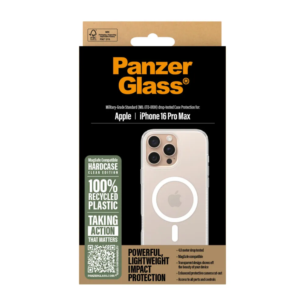 PanzerGlass® HardCase Transparent w. White MagSafe iPhone 16 Pro Max 1294 Thumbnail 4