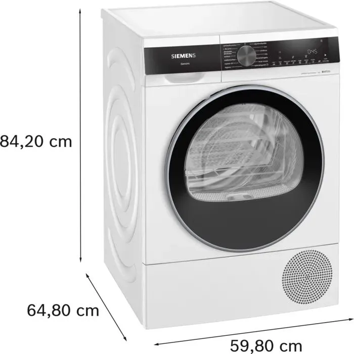 Siemens iQ500 WQ45G2D1ES kurutucu Solo Önden yüklemeli 9 kg Beyaz Thumbnail 4