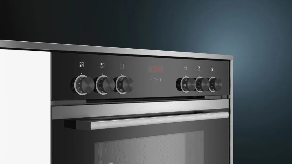 Siemens iQ300 HD214ABS0 fırın 71 l Siyah, Paslanmaz çelik Thumbnail 1