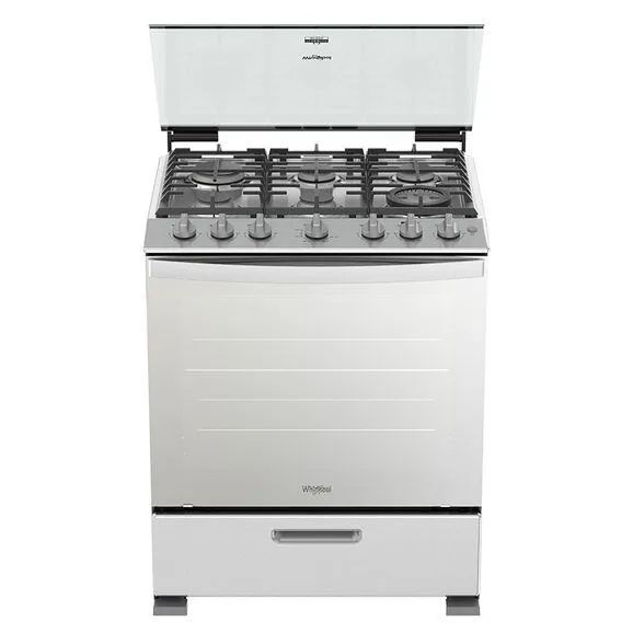 Whirlpool WFR7000S Ocaklı fırın Bağımsız ocak Gaz/Benzin Gaz Gri