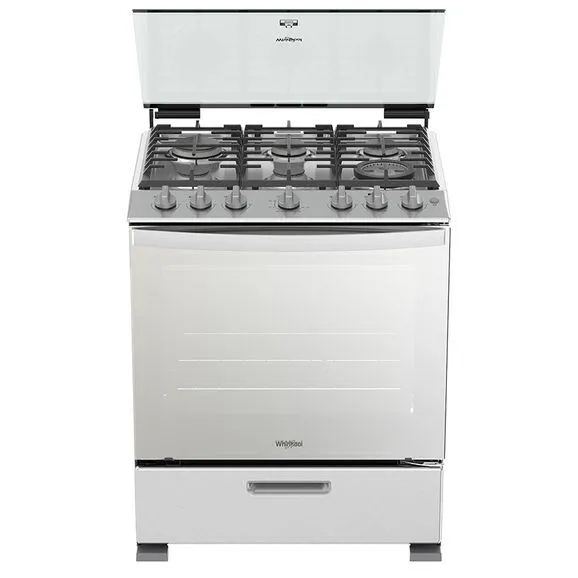 Whirlpool WFR7100S Ocaklı fırın Bağımsız ocak Gaz/Benzin Gaz Gri