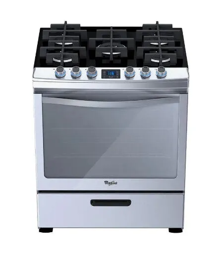 Whirlpool WF9996S Ocaklı fırın Bağımsız ocak Gaz/Benzin Gaz Gri