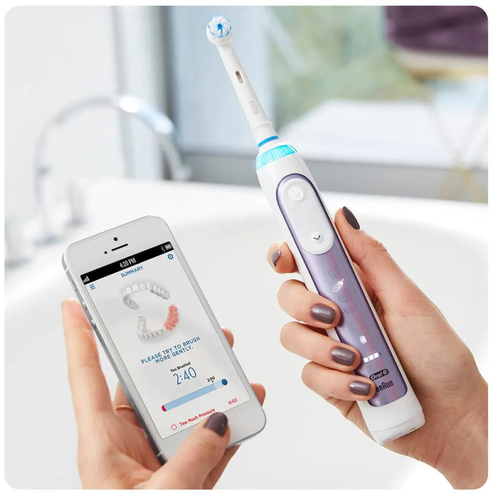 Oral-B Genius10000NP elektrikli diş fırçası Yetişkin Mor, Beyaz Thumbnail 3