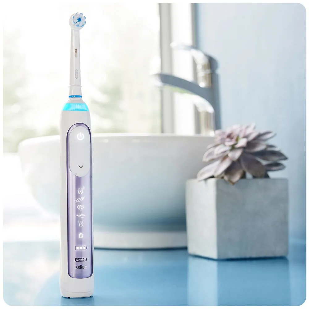 Oral-B Genius10000NP elektrikli diş fırçası Yetişkin Mor, Beyaz Thumbnail 1