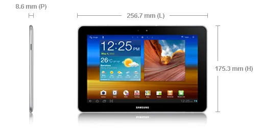 Samsung 10.1 16 GB GT-P7500UWD inç 1 GB RAM Siyah Tablet Thumbnail 1