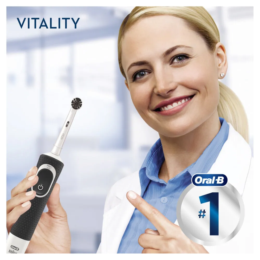 Oral-B 80356696 elektrikli diş fırçası Yetişkin Döner-titreşimli diş fırçası Siyah, Beyaz Thumbnail 5