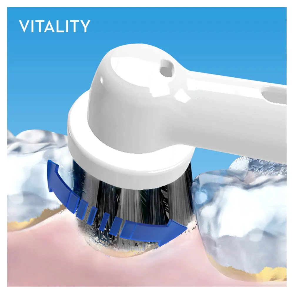 Oral-B 80356696 elektrikli diş fırçası Yetişkin Döner-titreşimli diş fırçası Siyah, Beyaz Thumbnail 4