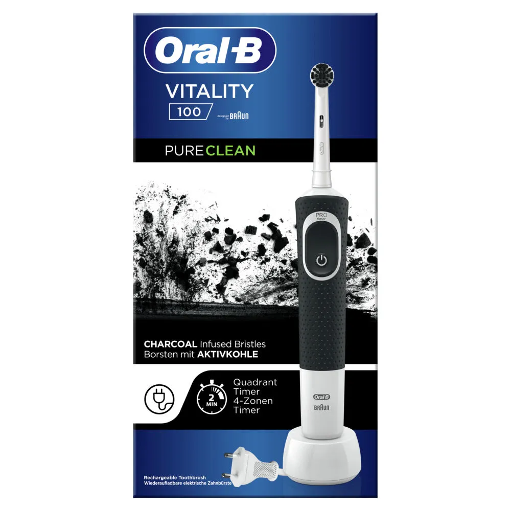 Oral-B 80356696 elektrikli diş fırçası Yetişkin Döner-titreşimli diş fırçası Siyah, Beyaz Şarjlı Diş Fırçaları
