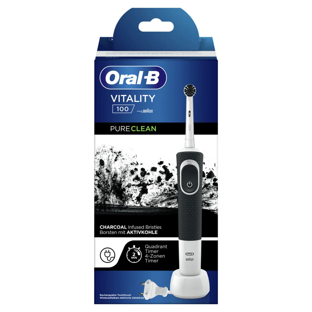 Oral-B 80356696 elektrikli diş fırçası Yetişkin Döner-titreşimli diş fırçası Siyah, Beyaz Thumbnail 1