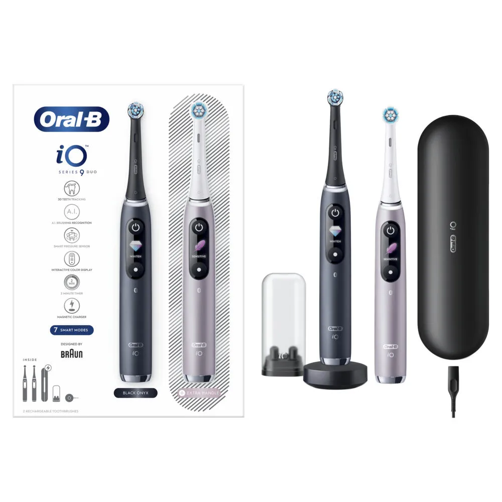 Oral-B iO 80363731 elektrikli diş fırçası Yetişkin Döner-titreşimli diş fırçası Siyah, Gümüş Thumbnail 1