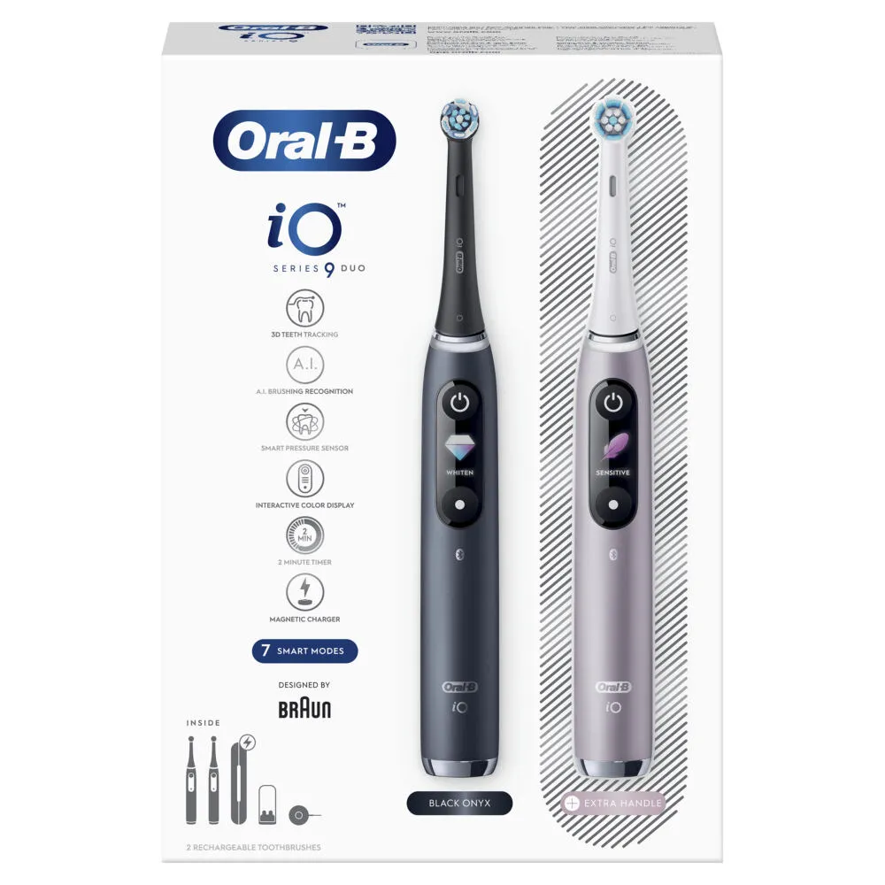 Oral-B iO 80363731 elektrikli diş fırçası Yetişkin Döner-titreşimli diş fırçası Siyah, Gümüş Thumbnail 5