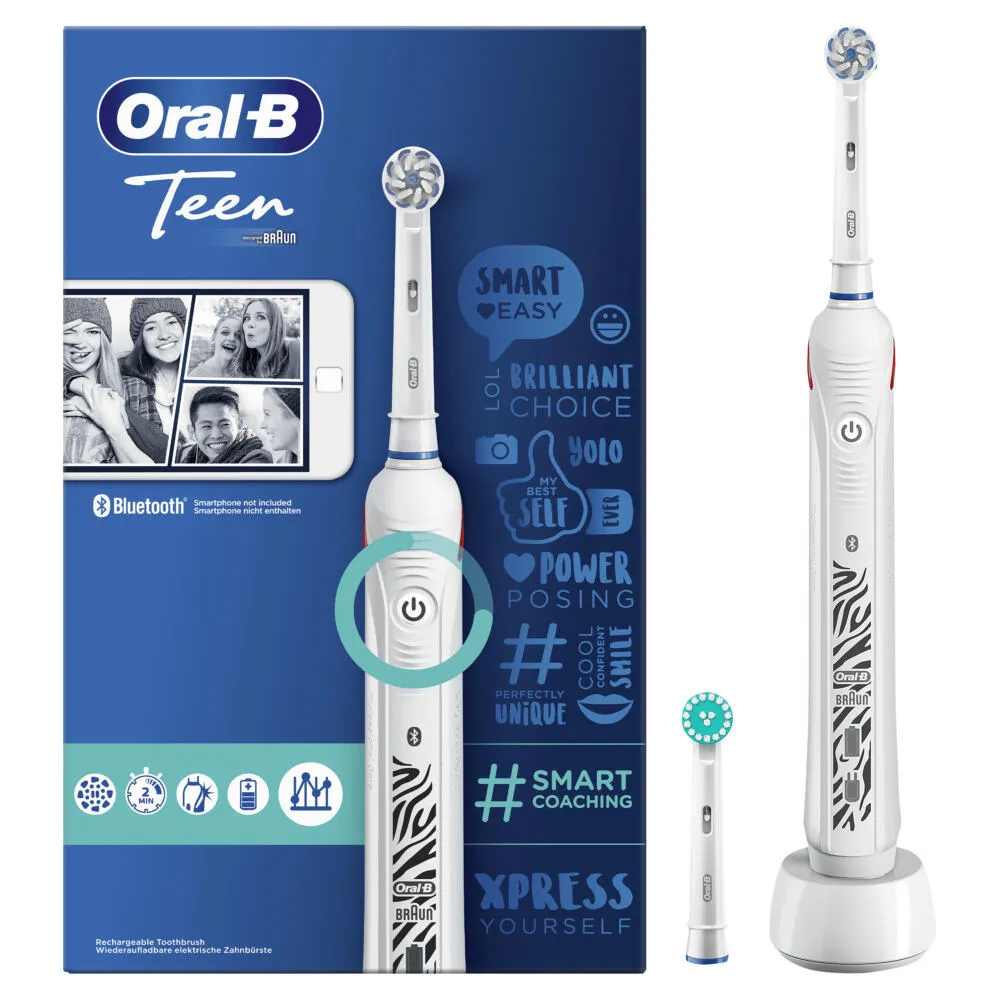 Oral-B Teen 80359265 elektrikli diş fırçası Gençler Döner-titreşimli diş fırçası Beyaz Şarjlı Diş Fırçaları