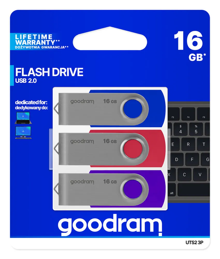 Goodram UTS2-3P 16 GB UTS2-0160MXR11-3P USB 2.0 Flash Bellek Thumbnail 1