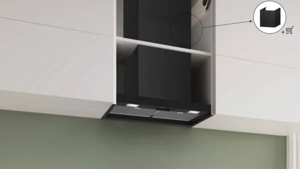 Bosch Serie 2 DBB63BC60 ocak bacası Gömme Siyah 384 m³/Saat Thumbnail 3
