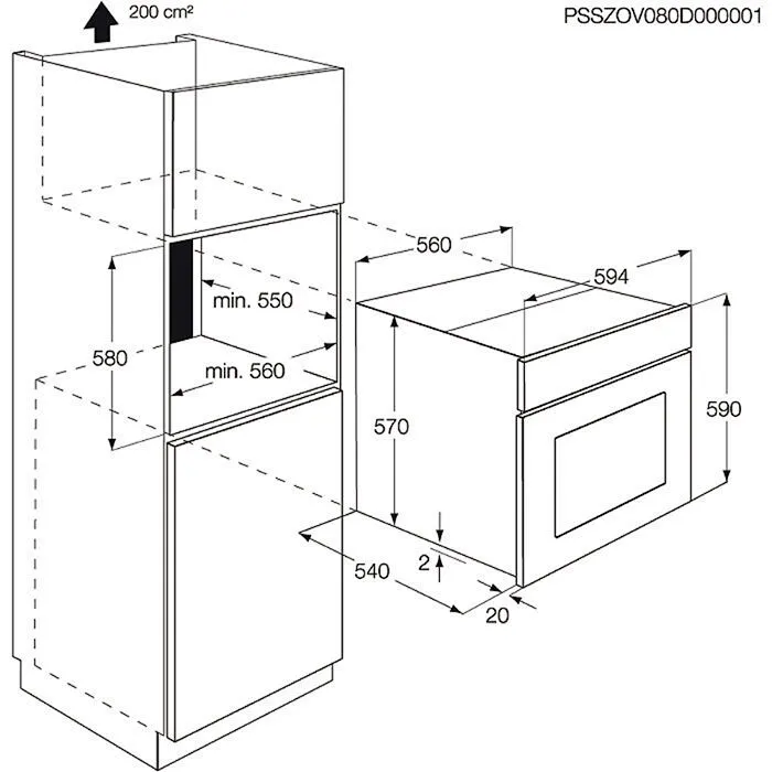 Electrolux EOC68342X fırın 60 l 3080 W Paslanmaz çelik Thumbnail 1