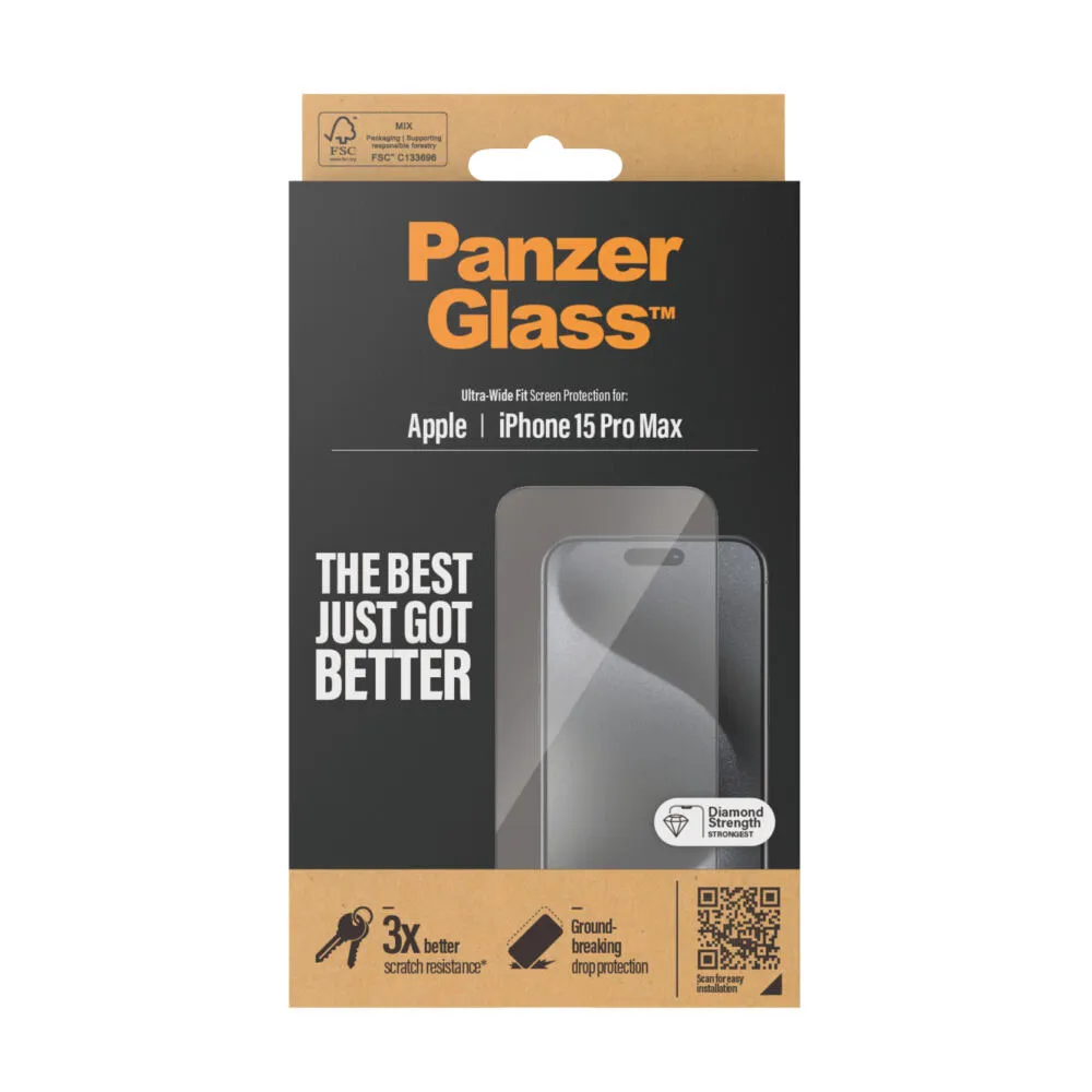 PanzerGlass® Screen Protector iPhone 15 Pro Max | Ultra-Wide Fit 2828 Thumbnail 3