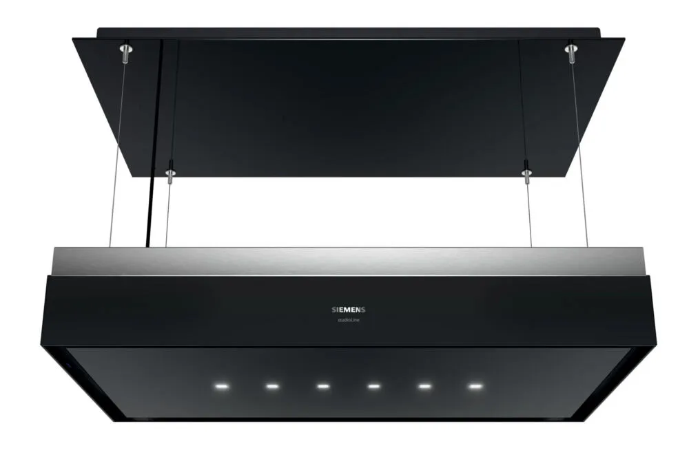 Siemens iQ700 LR18HLT65 ocak bacası Asma Siyah, Paslanmaz çelik 411 m³/Saat Davlumbaz ve Aspiratö