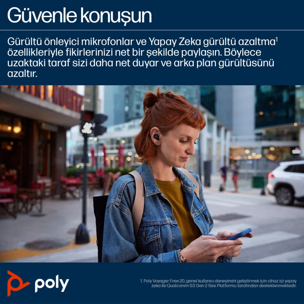 HP Poly Voyager Free 20 Siyah +Temel Şarj Kutusu 946C3AA ANC Kulak İçi Bluetooth Kulaklık Thumbnail 4