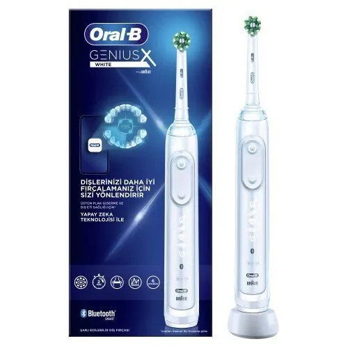 Oral-B Genius X White New Yetişkin Titreşimli diş fırçası Beyaz Şarjlı Diş Fırçaları