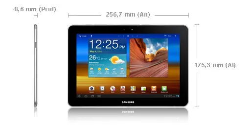 Samsung 10.1 16 GB GT-P7500UWDFOP inç 1 GB RAM Siyah Tablet Thumbnail 12