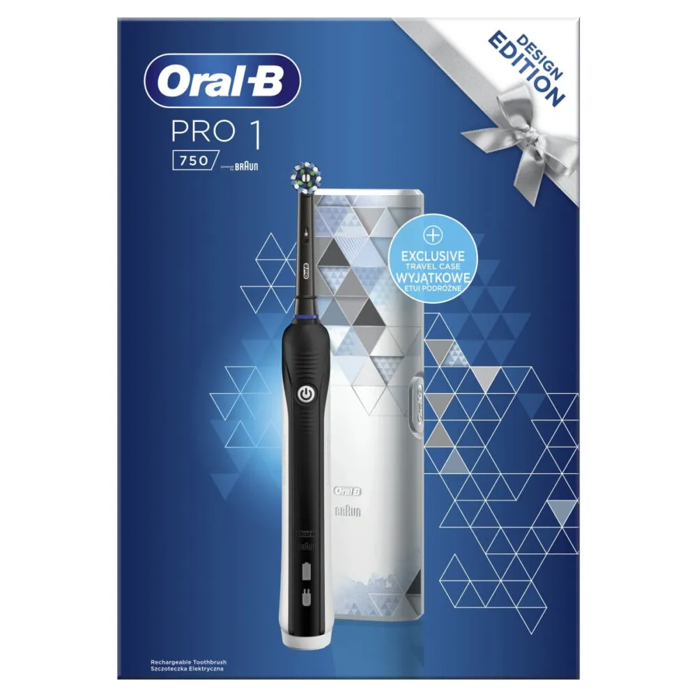 Oral-B Pro 1 750 Yetişkin Siyah, Beyaz Thumbnail 1