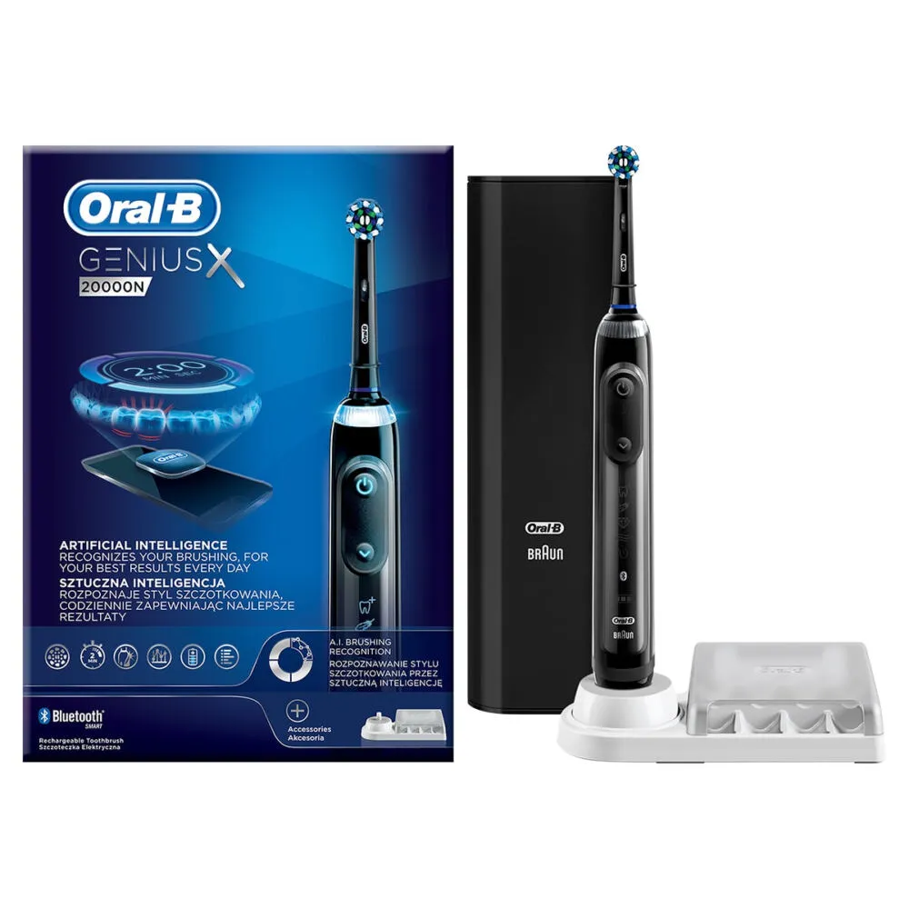 Oral-B Genius X 20000N Yetişkin Sonic diş fırçası Siyah Şarjlı Diş Fırçaları