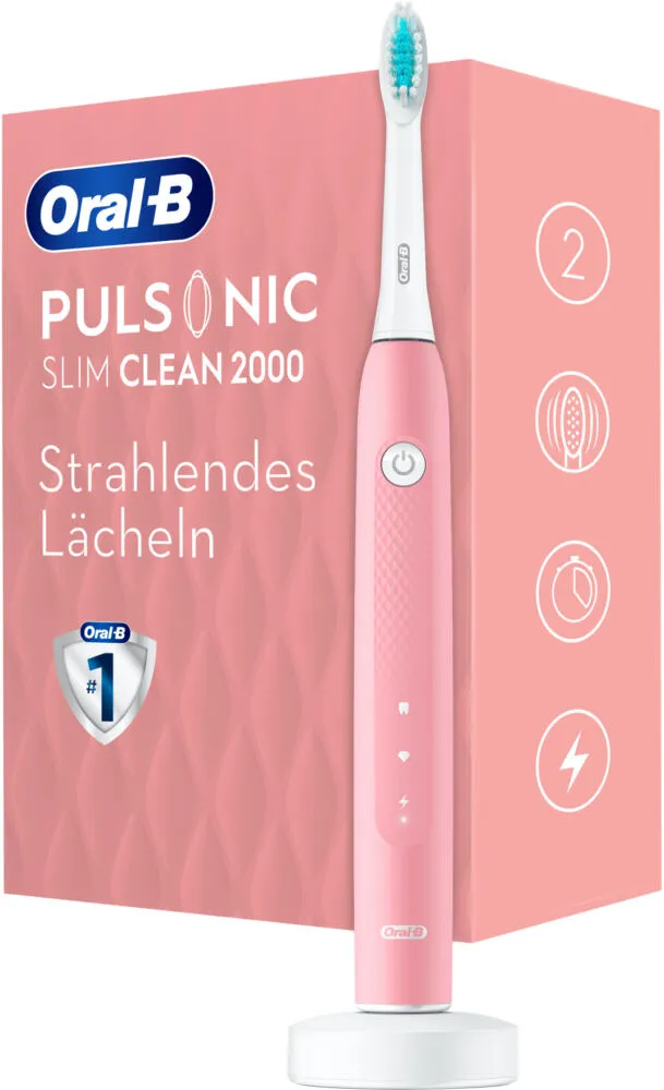 Oral-B Pulsonic Slim Clean 2000 Yetişkin Sonic diş fırçası Pembe, Beyaz Şarjlı Diş Fırçaları