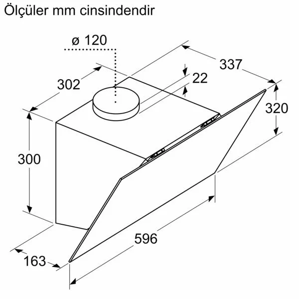 Bosch DWK64PJ20T ocak bacası Duvara monteli Beyaz 0 m³/Saat Thumbnail 4