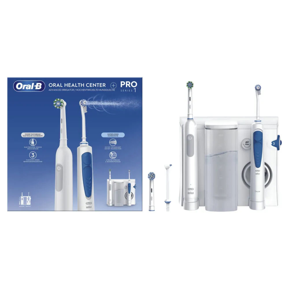 Oral-B Idropulsore Health Center Yetişkin Döner-titreşimli diş fırçası Mavi, Beyaz Şarjlı Diş Fırçaları