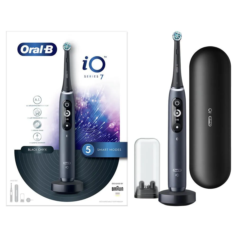 Oral-B iO 4210201363026 elektrikli diş fırçası Yetişkin Döner diş fırçası Siyah Şarjlı Diş Fırçaları