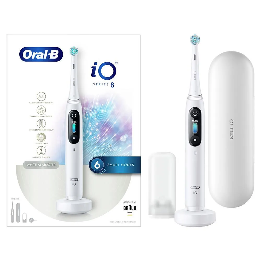 Oral-B iO 4210201363064 elektrikli diş fırçası Yetişkin Döner diş fırçası Beyaz Şarjlı Diş Fırçaları
