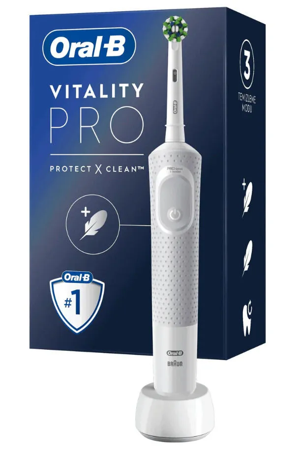 Oral-B Vitality Pro Yetişkin Döner-titreşimli diş fırçası Beyaz Şarjlı Diş Fırçaları