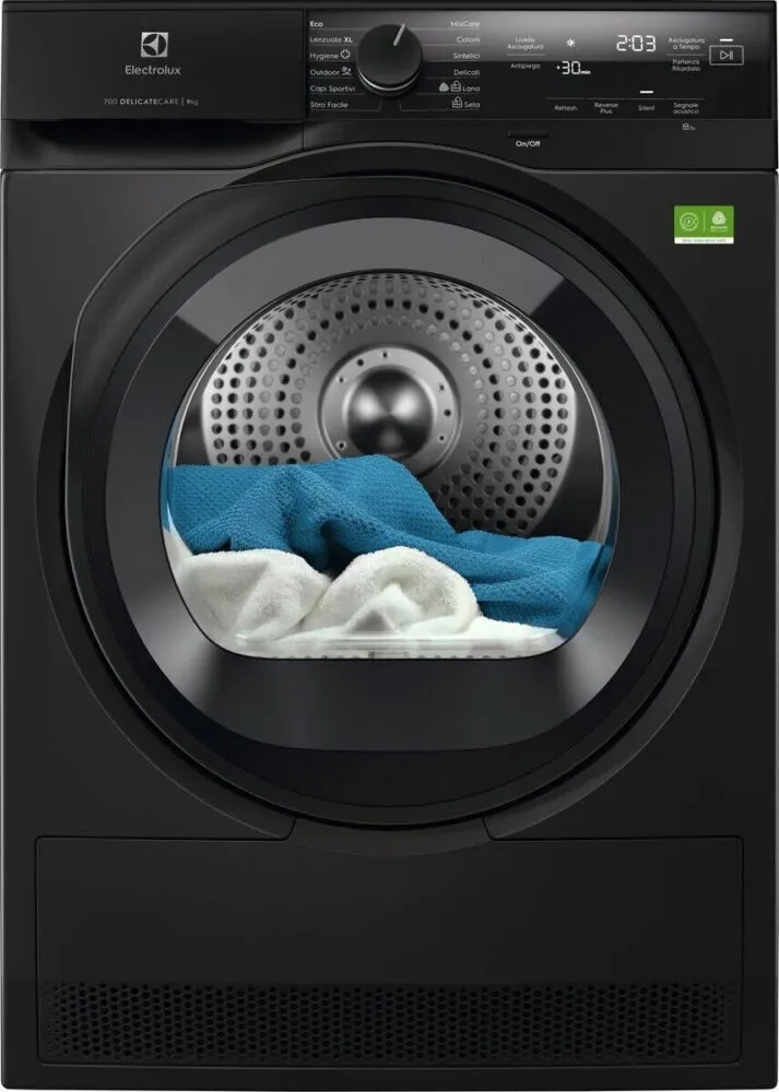Electrolux EW7H49B kurutucu Solo Önden yüklemeli 9 kg Siyah Kurutma Makinesi