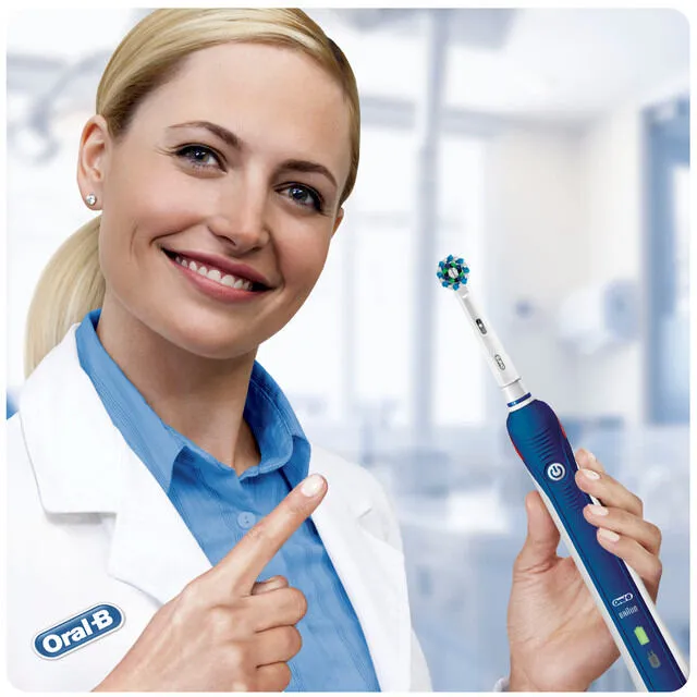 Oral-B PRO 2000 BLUE elektrikli diş fırçası Yetişkin Döner diş fırçası Mavi, Beyaz Thumbnail 6