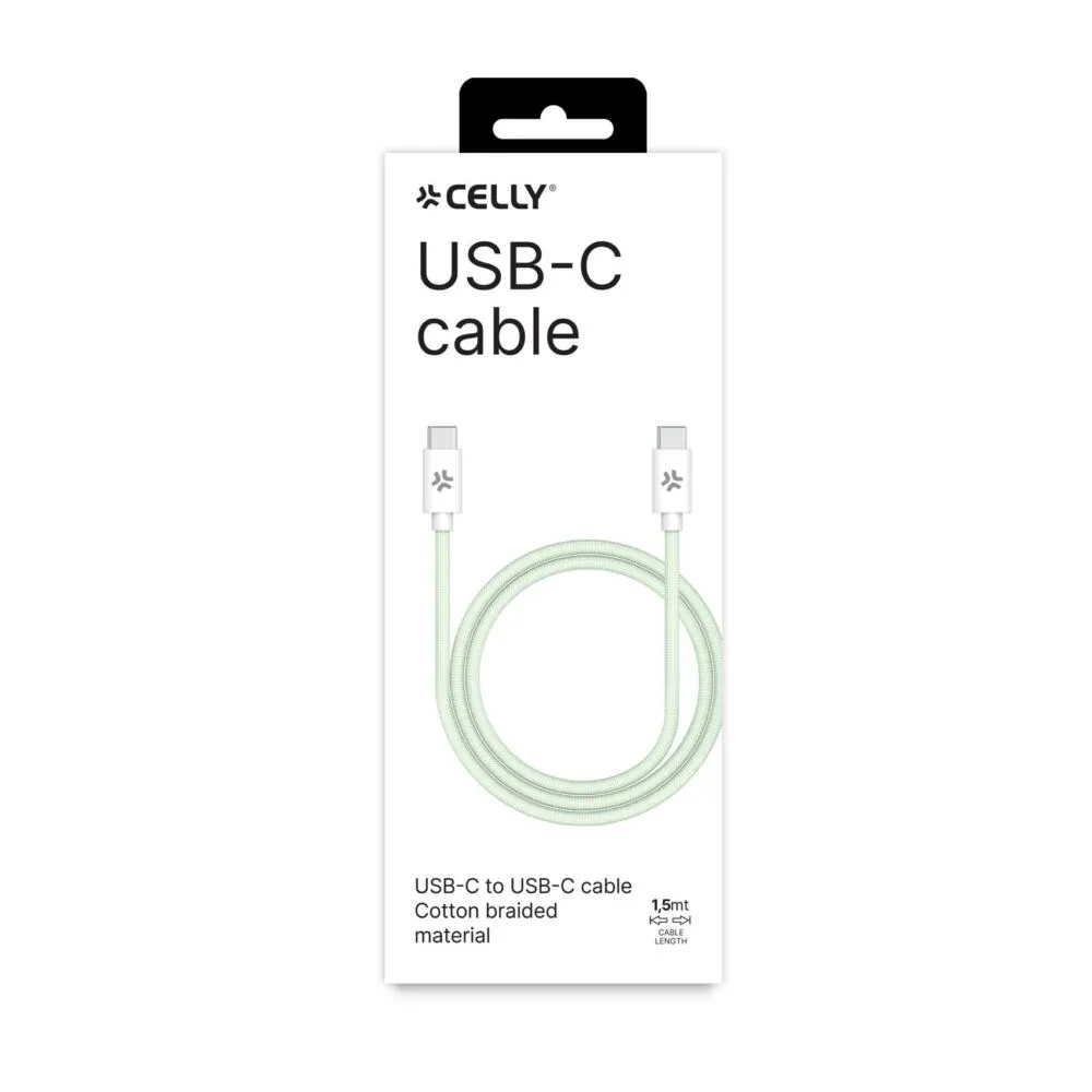 Celly USBCUSBCCOTTGN USB C to USB C (1,5 m) USB Kablosu Thumbnail 4