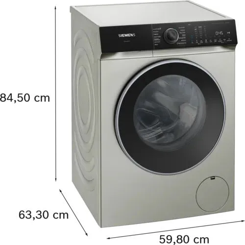 Siemens iQ500 WG46H2AXGB çamaşır makinesi Önden yüklemeli 9 kg 1600 RPM Gümüş Thumbnail 4