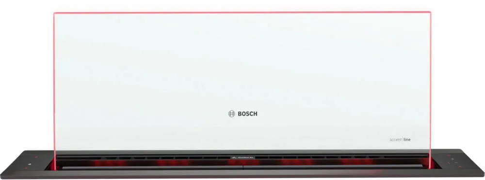 Bosch Serie 8 DDW88MM65 ocak bacası Aşağı çekmeli Siyah, Transparan 501 m³/Saat Davlumbaz ve Aspiratö