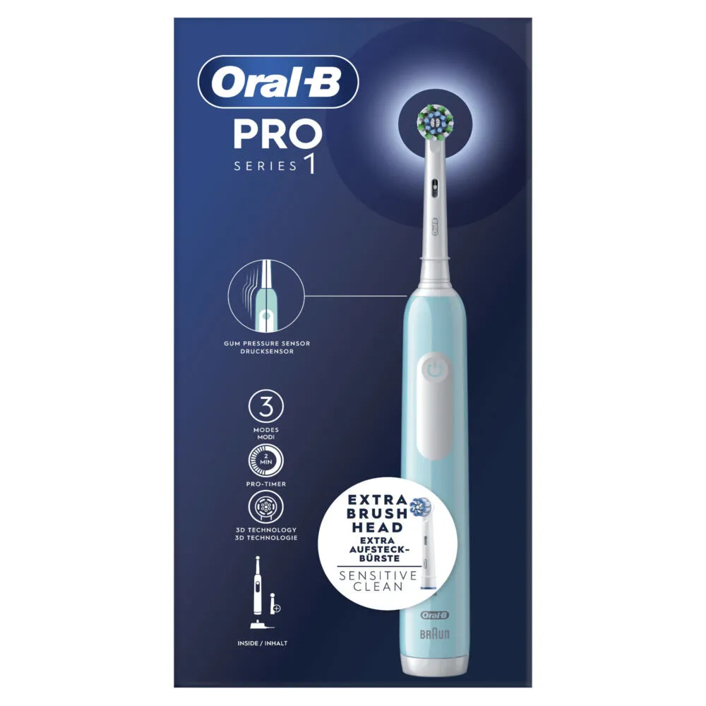 Oral-B Pro Series 1 Yetişkin Titreşimli diş fırçası Mavi, Beyaz Şarjlı Diş Fırçaları