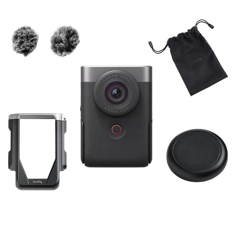Canon PowerShot V10 Advanced Vlogging-Kit 1" Kompakt kamera 20 MP CMOS 5472 x 3648 Piksel Siyah, Gümüş Digital Kame