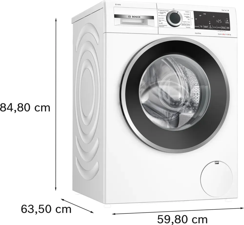 Bosch Serie 6 WNG254A7NL çamaşır kurutma makinesi Solo Önden yüklemeli Beyaz Thumbnail 4