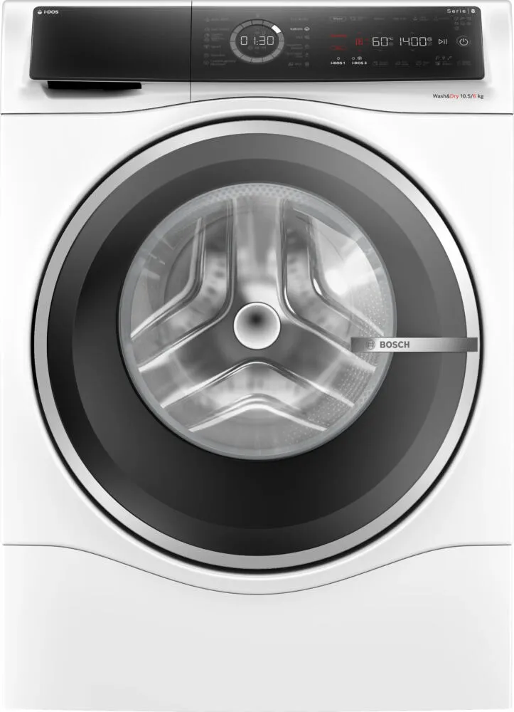 Bosch Serie 8 WNC254A0NL çamaşır kurutma makinesi Solo Önden yüklemeli Siyah, Beyaz Kurutmalı Çamaşır Makinesi