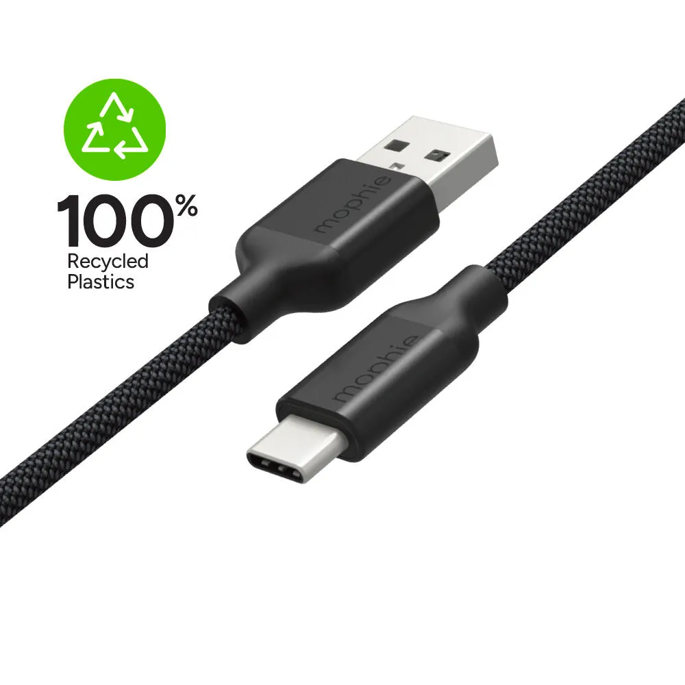 mophie 409913944 USB kablo USB 2.0 1 m USB A USB C Siyah Thumbnail 4