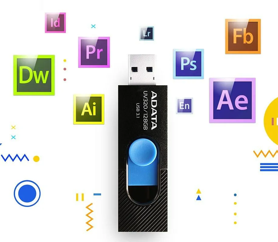 ADATA UV320 128 GB AUV320-128G-RBKBL USB 3.2 Flash Bellek Thumbnail 6