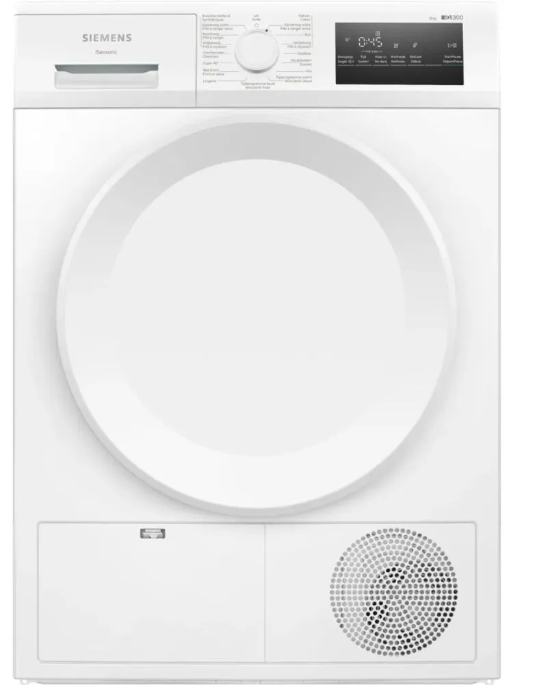 Siemens iQ300 WT43H00WFG kurutucu Solo Önden yüklemeli 8 kg Beyaz Kurutma Makinesi