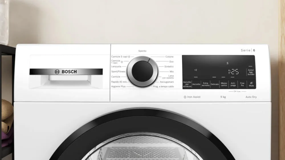 Bosch Serie 6 WQG243C0II kurutucu Solo Önden yüklemeli 9 kg Beyaz Thumbnail 1