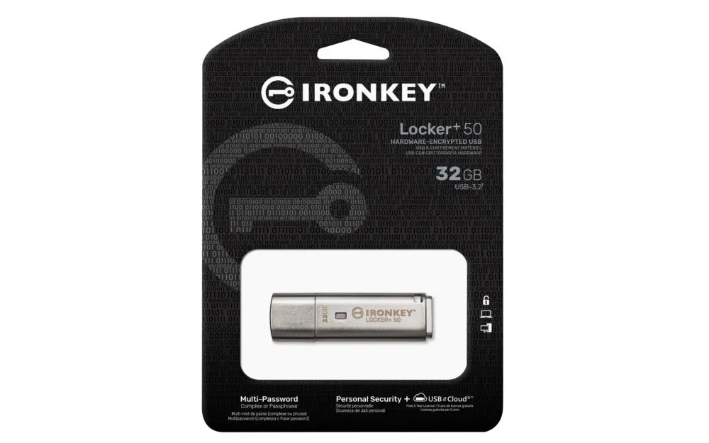 Kingston Technology IronKey Locker+ 50 IKLP50/32GB 32 GB USB 3.2 Flash Bellek Thumbnail 3