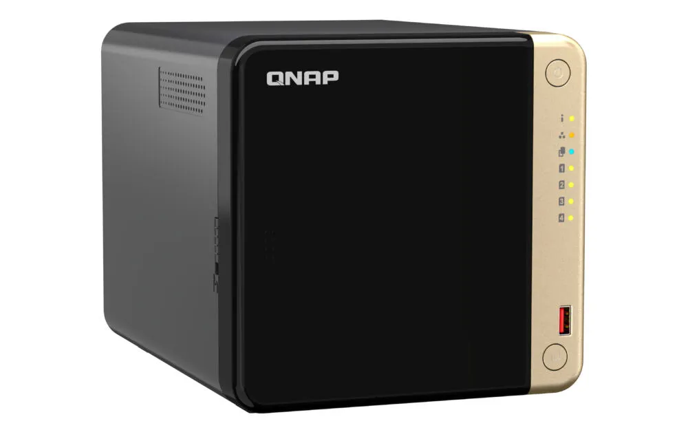 QNAP TS-464 NAS Dikey (Tower) Intel® Celeron® N5095 8 GB DDR4 40 TB HDD QNAP Turbo System Siyah, Altın Thumbnail 2