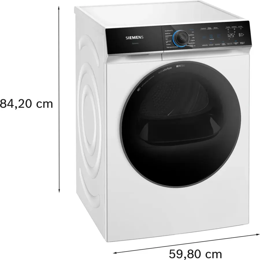 Siemens WR47B2C7NL kurutucu Solo Önden yüklemeli 9 kg Beyaz Thumbnail 4