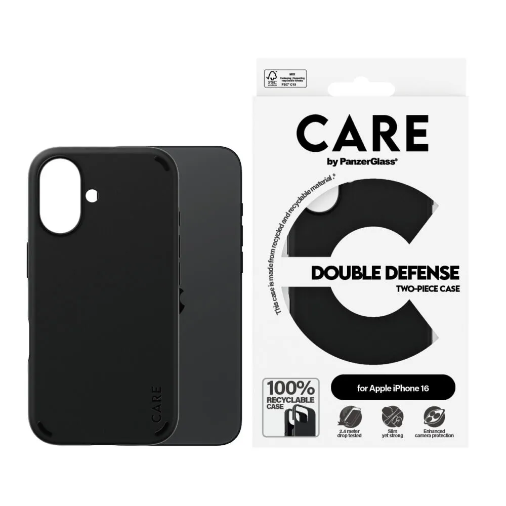 PanzerGlass CARE™ by PanzerGlass® Double Defense Case Black iPhone 16 1333 Thumbnail 2