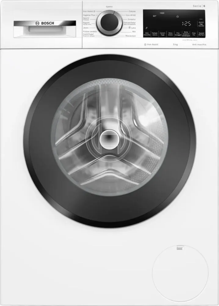 Bosch Serie 6 WGG244Z0IT çamaşır makinesi Önden yüklemeli 9 kg 1351 RPM Siyah, Beyaz Çamaşır Makineleri